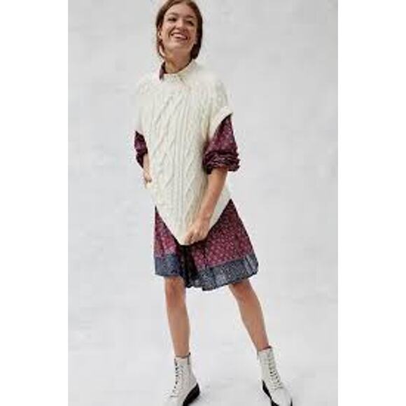 Anthropologie MAEVE Cybil Cable Sweater Vest Chunky Knit Size Small XS S - Picture 3 of 8